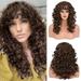 OugPiStiyk Wigs for Women Long Curly Wig With Bangs Hair Wig For Women Synthetic Natural Wig Various Colors Available Daily Wear Party And Cosplay Premium Soft Wig
