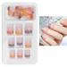 Kisor French Tip Press on Nails Short Fashion Soft Gel Fake Nails Classic Manicure Natural Acrylic False Nails Stick on Nails For Women Girls Gift Nails Kit 24Pcs Y06R174E NO.6 Orange French