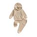 MaBaby Children s Unisex Autumn Clothing Set with Solid Color Hoodies and Pants