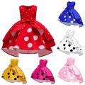 Elainilye Fashion Girls Dress Polka Retro Children Princess Dress Christmas Party Performance Dress Sizes 2-10Y Blue