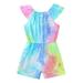 Clothes Print Spring Summer Sleeveless Ruffle Jump Comfortable and Breathable Outfits for Girls