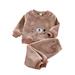 KDFJPTH Children s Pajamas Thickened Little Boys Autumn And Winter Fuzzy Boys And Girls Coral Velvet Girls Homewear Set For Children Girls Cat Pajamas Size 6 Girl Clothes Size 4
