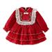 Ydojg Toddler Girls Fall Winter Dresses Long Sleeve Floral Embroidery Tulle Ruffles Dress Dress Dance Party Dresses Clothes 2-3 Years