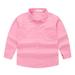 JWZUY 5-14Years Toddler Boys Shirt Solid Color Cotton Button Down Shirts Fashion Long Sleeve Spring Fall Jacket Shirts Kids Lapel Blouse with Pocket Pink 11-12 Years