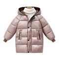 Toddler Kids Girls Down Coat Fall Winter Xmas Down Jacket Hooded Padded Jacket Medium Long Padded Jacket And Festival Warm Jackets For Child