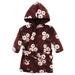 Hudson Baby Infant Girl Mink with Faux Fur Lining Pool and Beach Robe Cover-ups Burgundy Floral 18-24 Months