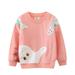 KDFJPTH Toddler Winter Coat Kids Baby Girls Spring Autumn Animal Print Sweatshirts Cotton Casual Crew Neck Long Sleeve Tops Pullover Sweater Shirt Clothes