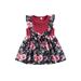 Luethbiezx Girls Sleeveless Bow Front Floral Print Dress for Spring