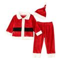 Boys Christmas Outfit Toddler Kids Baby Boys Girls Christmas Clothes Set Long Sleeve T Shirt Tops Velvet Xmas Santa Pants Hat Outfits Set Toddler Christmas Outfit Girl 2T