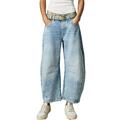 AMILIEe Womens Baggy Mid Rise Jeans Wide Leg Loose Boyfriend Denim Harem Cropped Pants