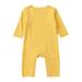 Itsun Toddler Girl Pajamas Baby Fleece Pajamas Infant Newborn Baby Girl Clothes for Baby Girl Long Sleeve Ruffle Baby Clothes with Headband Baby Clothes for Girls Yellow 1-2 Years