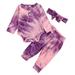 Baby Girls Rainbow Tie Dyed Romper Bodysuit And Pants Outfits Kids Funny Clothes Set Girls Baby Clothes Girls Sweatsuits Set