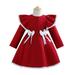 HBYJLZYG Christmas Lace Ruffles Dress Twirl Dress Dresses For Girls Princess Elegant Long Sleeve A-Line Dress For Christmas Party Weddings 1Y-4Y