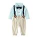 Toddler Boys Outfits Kids Baby Bowtie Gentleman T-Shirt Tops Suspender Pants 2Pcs Set Clothes for Boys Size 6-12 Months