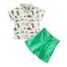 Toddler Boys Outfits Summer Short Sleeve Cartoon Dinosaur Prints Tops Shorts Two Piece Set Kids Clothing Sets for Boys Size 4-5T