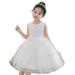 KAWELL Flower Girls Party Dress Embroidery Sleeveless Rainbow Mesh Tulle Princess Lace Ball Gown Prom