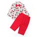 BOLUOYI Blue Christmas Outfits Boys Xmas Child Toddler Kids Baby Boys Cartoon Long Sleeve Shirt Solid Pants Trousers Christmas Outfit Set 2Pcs Clothes