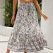 Homenesgenics Spring Dresses for Women Holiday A-Line Maxi Flared Dress Women Summer Fashion Skirt High Waist Long Dress Bohemian Skirts/Beige-CyberÂ·Monday Deals