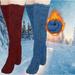 Herrnalise Christmas Gifts Women s 2 Pairs High Fuzzy Socks Over Knee Winter Leg Warmers Plush Slipper Socks For Women Christmas Home Sleeping