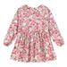 HBYJLZYG Floral Dress For Girls Toddler Baby Fashion Long Sleeve Floral Printed Skater Dress Round Neck Zipper Dress Suit 1-6 Years