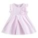 HBYJLZYG Sleeveless Dress For Baby Girls Striped Ruffled Ruched Flower Print Sundress Toddler Kids Summer Dress 6 Months-2 Years