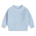 Odeerbi Kids Toddler Baby Boys Girls Cotton Sweaters Winter Loose Solid Color Pullover Sweater Cute 2024 Casual Thick Keep Warm Sweater Light Blue