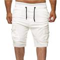 Amtdh Men s Cargo Shorts Clearance Slim Fit Comfy Casual Trousers Fashion 2023 Workwear Shorts Multiple Pockets Zipper Straight Leg pants Breathable Five Point Pants for Men White XL