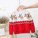 Cethrio Cute Christmas Knit Sweaters for Toddler Printed Long Sleeve Pullover Jumper for Holiday Red Size 100
