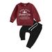 BOLUOYI Christmas Outfits for Boys Toddler Baby Kids Girls Suit Christmas Letters Long Sleeve Top Bottom Pants 2Pcs Set Outfits