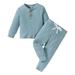 Toddler Boy Fall Clothes 2T 3T 4T 5T Outfits Winter Long Sleeve Knitted Cotton Tops Pants Sets Solid Color
