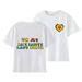 Toddler Boy s Girl s T Shirts Big Short Sleeve Love Letter Printed Round Neck Pullover Casual Children s Double Sided Printing Kids Clothing Size 6-7T