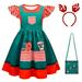 BOLUOYI Gifts for Teen Girls Toddler Kids Girls Cute Christmas Cartoon Prints Party Princess Dress Hairband Bag Outfits