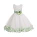 Ekidsbridal Ivory Tulle Rose Petals Junior Flower Girl Dress Pageant Mini Bridal Gown Christening Formal Evening Wedding 302T M