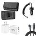 Travel Bundle for Motorola Moto G Power 5G 2024 Belt Holster Clip Carrying Pouch Case Screen Protector 40W Car Charger Power Adapter 3-Port Wall Charger USB C Cable (Dark Gray/Black)