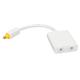 Optical Cable Splitter 1 in 2 Out Surround Sound Digital Optical Fiber Sound Cable for DVD CD Player Computer Amplifier White