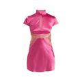 De La Vali Mira Cut-out Stretch-silk Mini Dress - Pink - 8