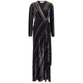 Diane Von Furstenberg Jareth Striped Velvet Wrap Dress - Black - 8