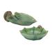 Garden Leaf Bird Bath With Hedgehog Accent (Set Of 2) by Melrose in Brown