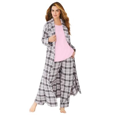 Plus Size Women's Long Flannel Robe by Dreams & Co...