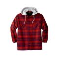 Men's Big & Tall Boulder Creek® Removable Hood Shirt Jacket by Boulder Creek in Bordeaux Plaid (Size 4XL)