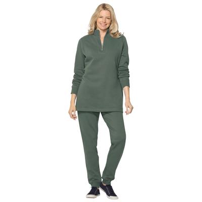 Plus Size Women's 2-piece fleece sweatshirt set by Woman Within in Pine (Size 4X)
