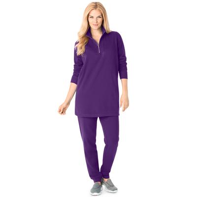 Plus Size Women's 2-piece fleece sweatshirt set by Woman Within in Radiant Purple (Size 4X)