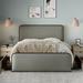 Latitude Run® Modern Metal Bed Frame w/ Curved Upholstered Headboard & Footboard Bed w/ 4 Storage Drawers | 41.1 H x 77.8 W x 82.9 D in | Wayfair