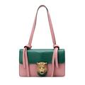 Gucci Bags | Gucci Animalier Tiger Head Claps Pink Green Calfskin Leather Bag | Color: Green | Size: Os