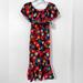 Lularoe Dresses | Lularoe Cici Dress Floral Ruffle Off Shoulder Multicolored Flowers Small | Color: Red | Size: S