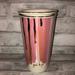 Anthropologie Dining | Anthropologie Travel Coffee Mug Ceramic Pink Gold Drips 10 Oz “Good To Go” | Color: Pink/White | Size: 10 Oz