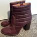 Madewell Shoes | Madewell Burgandy Heeled Ankle Boots 6.5 | Color: Purple | Size: 6.5