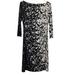 Ralph Lauren Dresses | Lauren By Ralph Lauren Dress Size 8 Black/White Print 3/4 Sleeve Side Ruched | Color: Black/White | Size: 8
