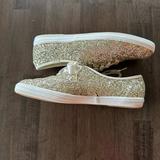 Kate Spade Shoes | Keds Kate Spade Champion Glitter Platinum Gold Satin Lace Sneakers Shoes Us 7.5 | Color: Gold | Size: 7.5