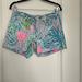 Lilly Pulitzer Shorts | Lilly Pulitzer Callahan Knit Shorts “Sink Or Swim” Sz 4 | Color: Blue/Pink | Size: 4